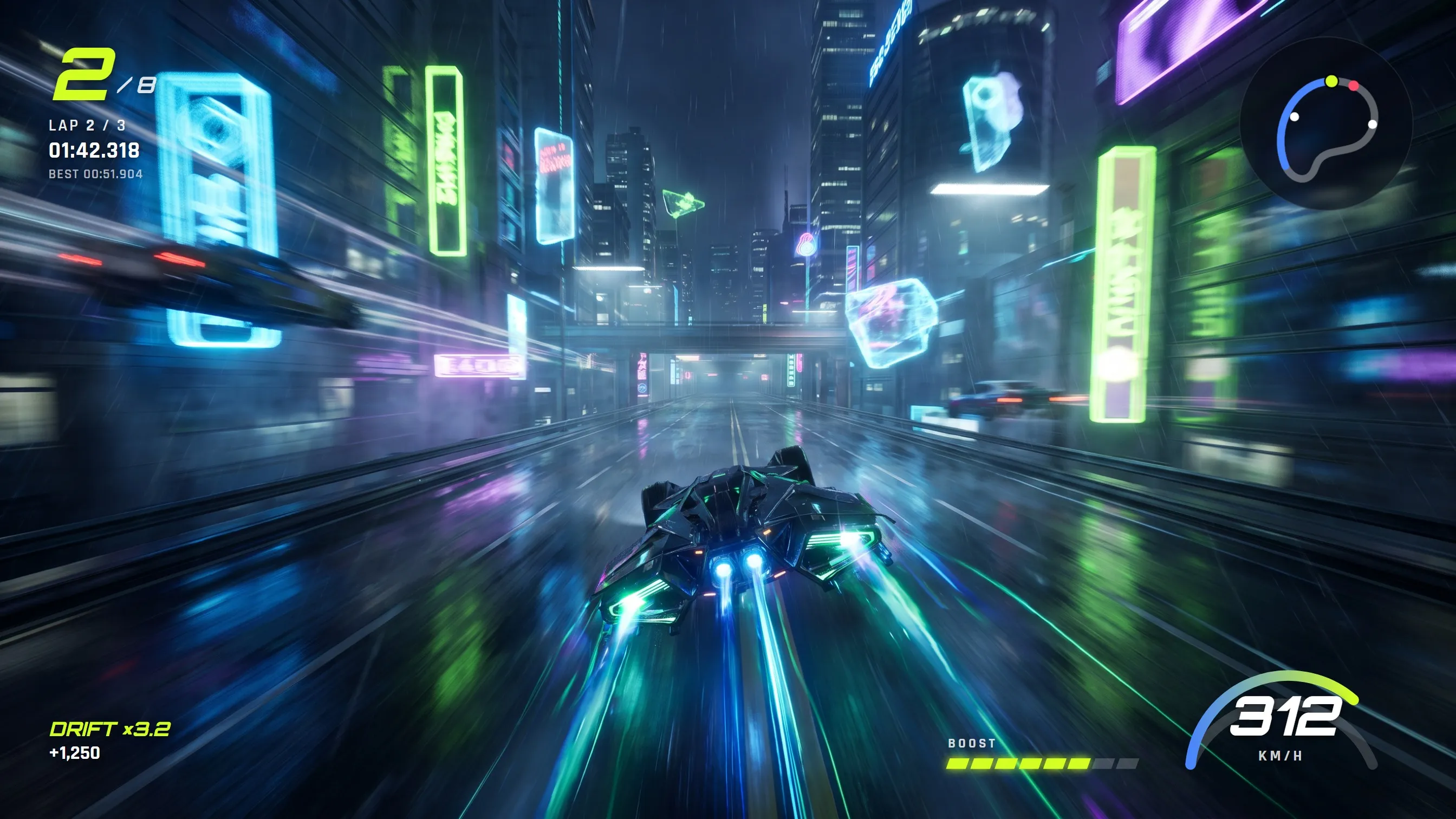 Neon Drift, Futuristic racer